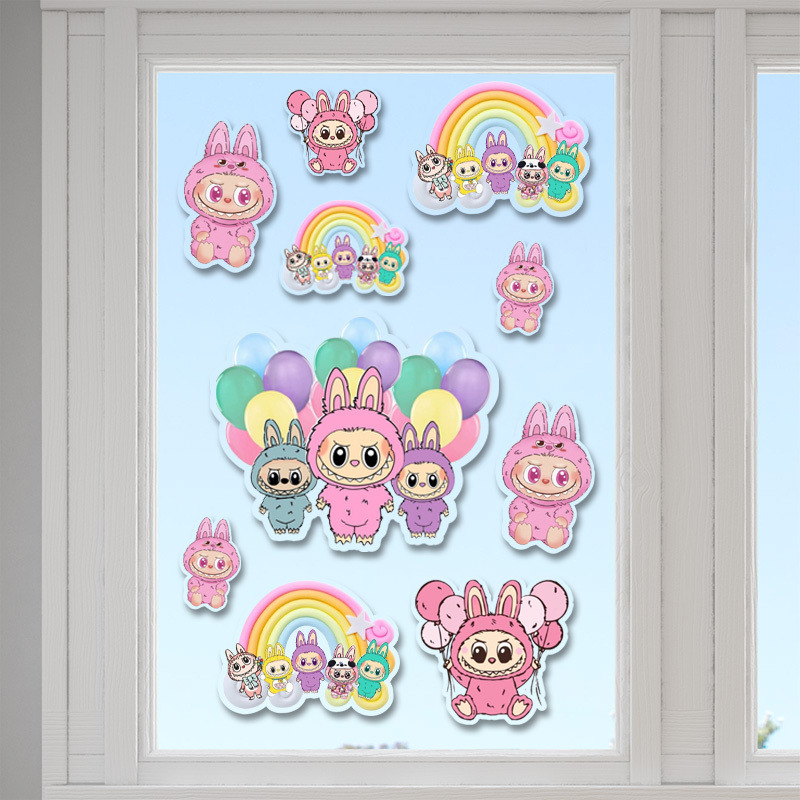 Αυτοκόλλητα τζαμιού Labubu /10 τμχ