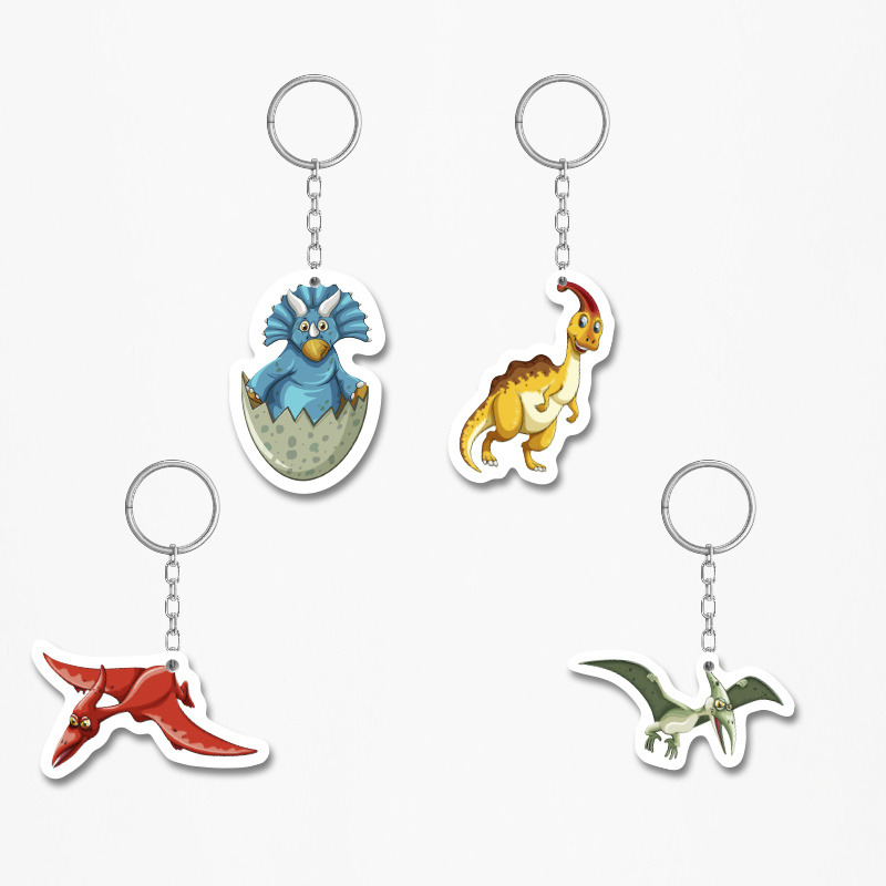 Ξύλινα Μπρελόκ Δεινόσαυροι 5cm/ 4τμχ