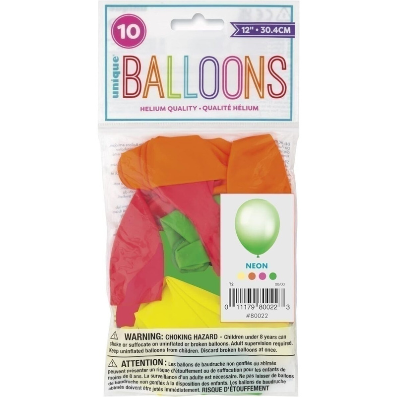 Μπαλόνια Λατέξ  Νέον Χρώματα 12  / 10 τμχ - Neon