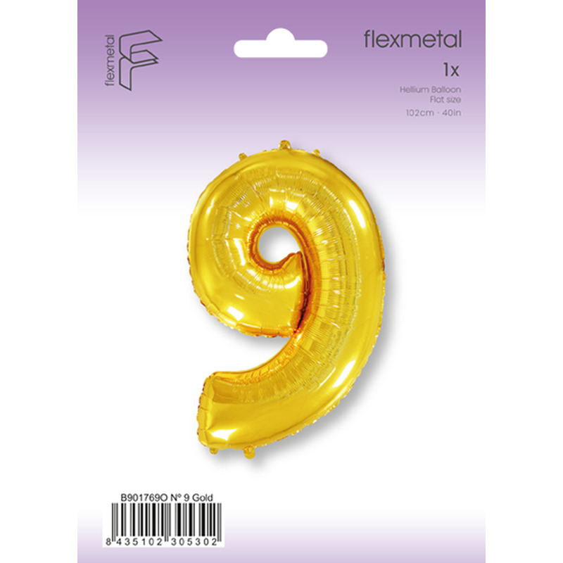 Μπαλόνι Φοιλ Σχήμα Χρυσό Νούμερο 9 - Συσκευασμένο