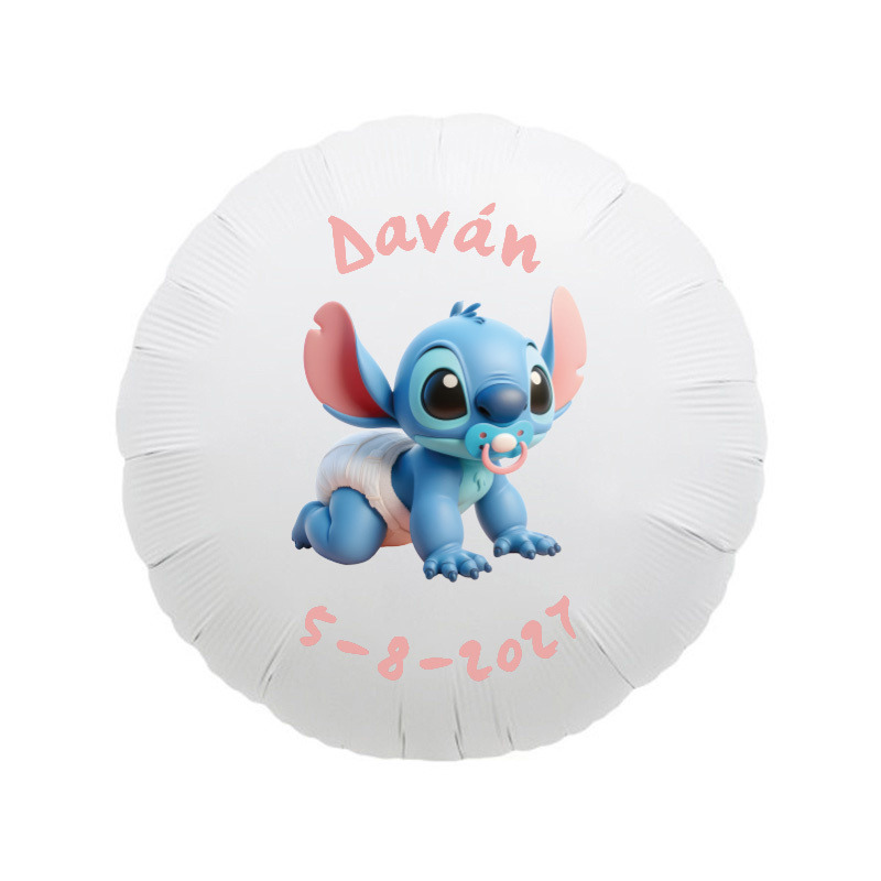 Μπαλόνι Βάπτισης Baby Stitch με όνομα/43cm