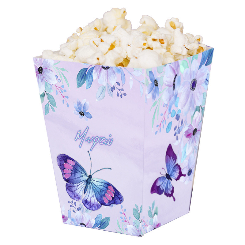 Κουτί Pop Corn με όνομα Πεταλούδες 15cmx9cmx9cm