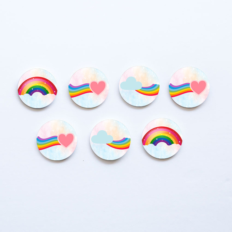 Ξύλινες Κονκάρδες Rainbow / 8τμχ