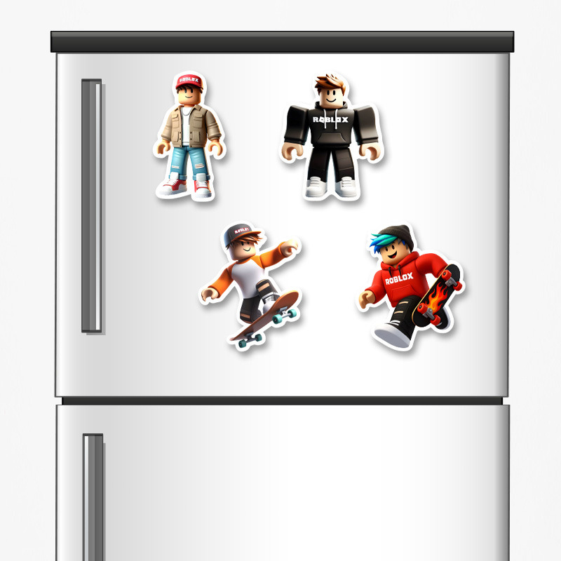 Ξύλινα μαγνητάκια Roblox 5cm/ 4τμχ