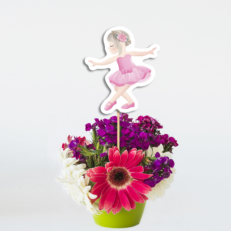 Διακοσμητικό Τοππερ Μπαλαρίνα χάρτινο για τον Μπουφέ/ 20cm