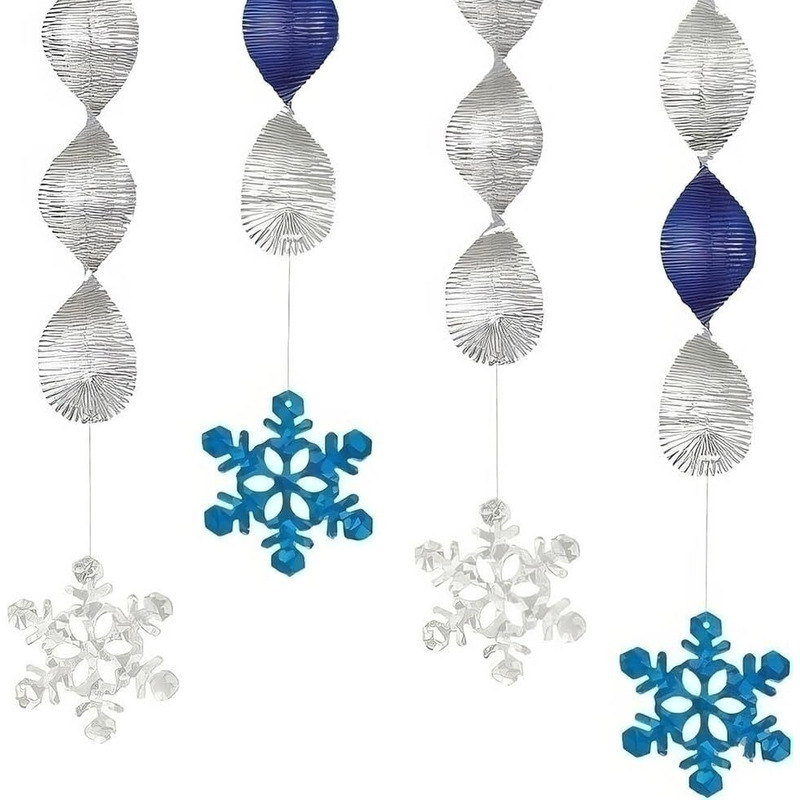 Κρεμαστά Διακοσμητικά Χιονονιφάδες 46εκ / 4 τμχ