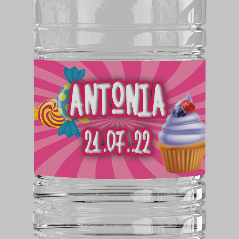 Ετικέτες νερού με όνομα Sweet Shop / 8 τμχ