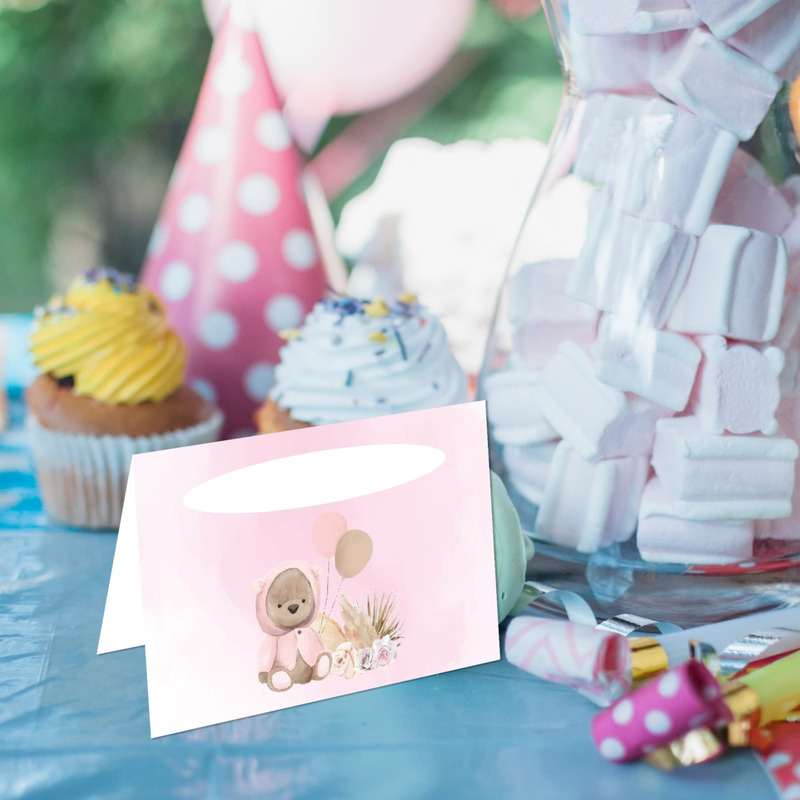 Καρτελάκι Μπουφέ Αρκουδάκι για Κορίτσι/ 6τμχ