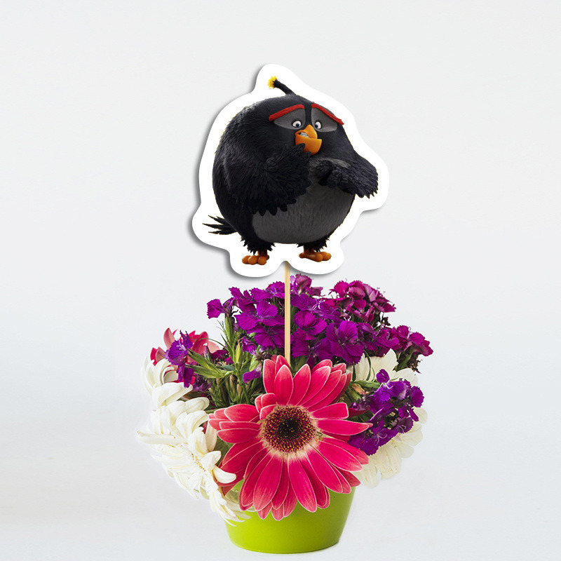 Διακοσμητικό Τοππερ Angry Birds χάρτινο για τον Μπουφέ/ 20cm