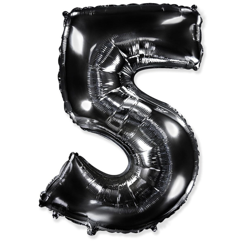 Μπαλόνι Φοιλ Σχήμα Μαύρο Νούμερο 5 Ασυσκεύαστο