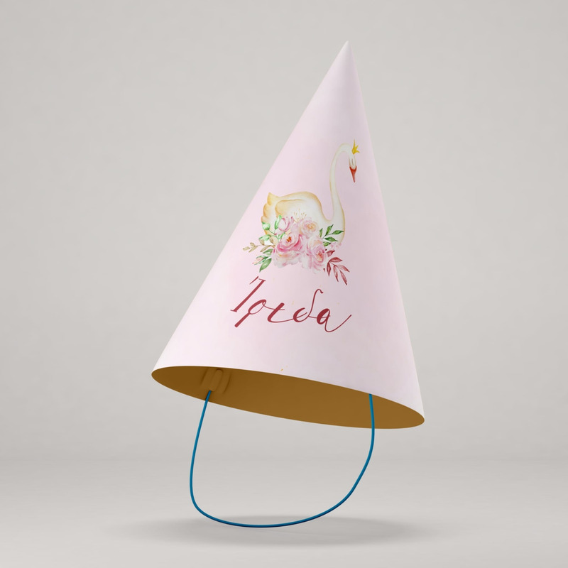 Καπελάκια πάρτυ με όνομα Κύκνος / 8τμχ