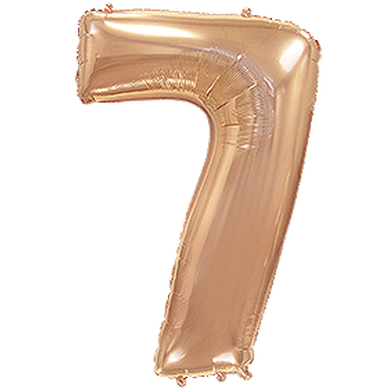 Μπαλόνι Φοιλ Σχήμα Ροζ Χρυσό Νούμερο 7 Ασυσκεύαστο