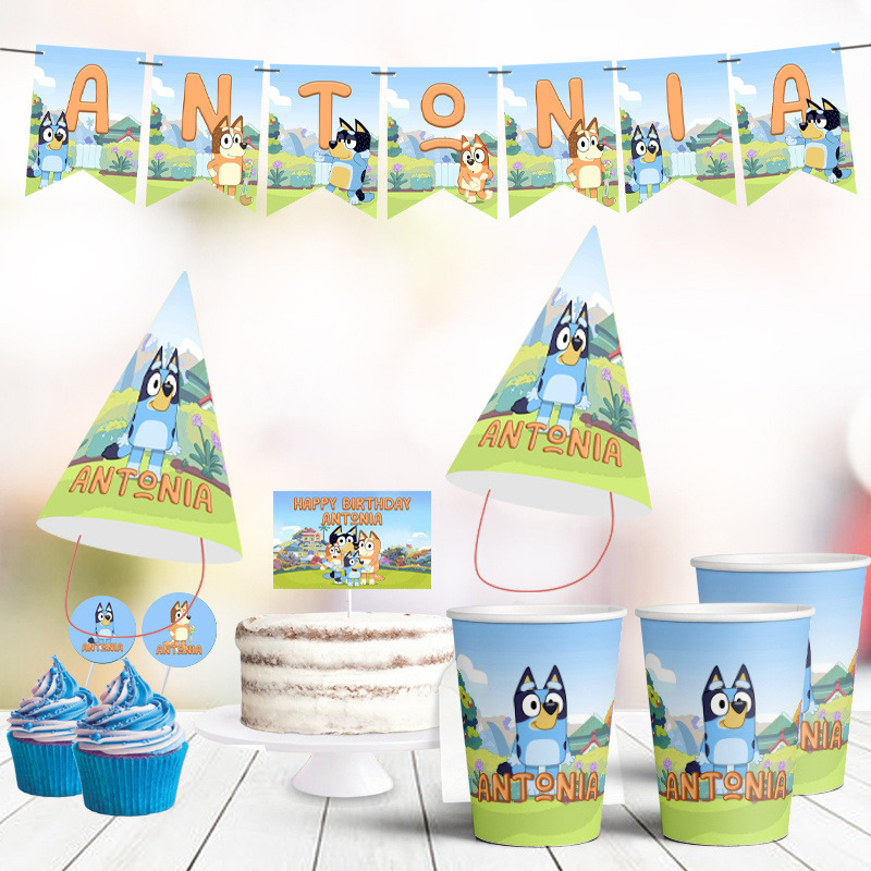 Σετ πάρτυ με όνομα Bluey /8 ατόμων