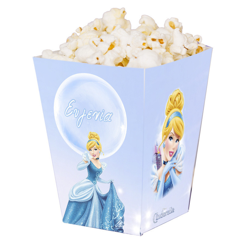 Κουτί Pop Corn με όνομα Σταχτοπούτα 15cmx9cmx9cm