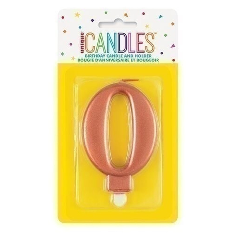 Κερί  0 Μεταλλικό Ροζ Χρυσό / 8 εκ