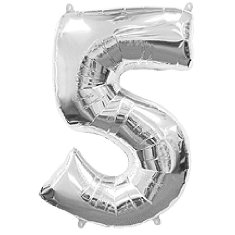 Μπαλόνι Φοιλ Σχήμα Ασημί Νούμερο 5 Ασυσκεύαστο