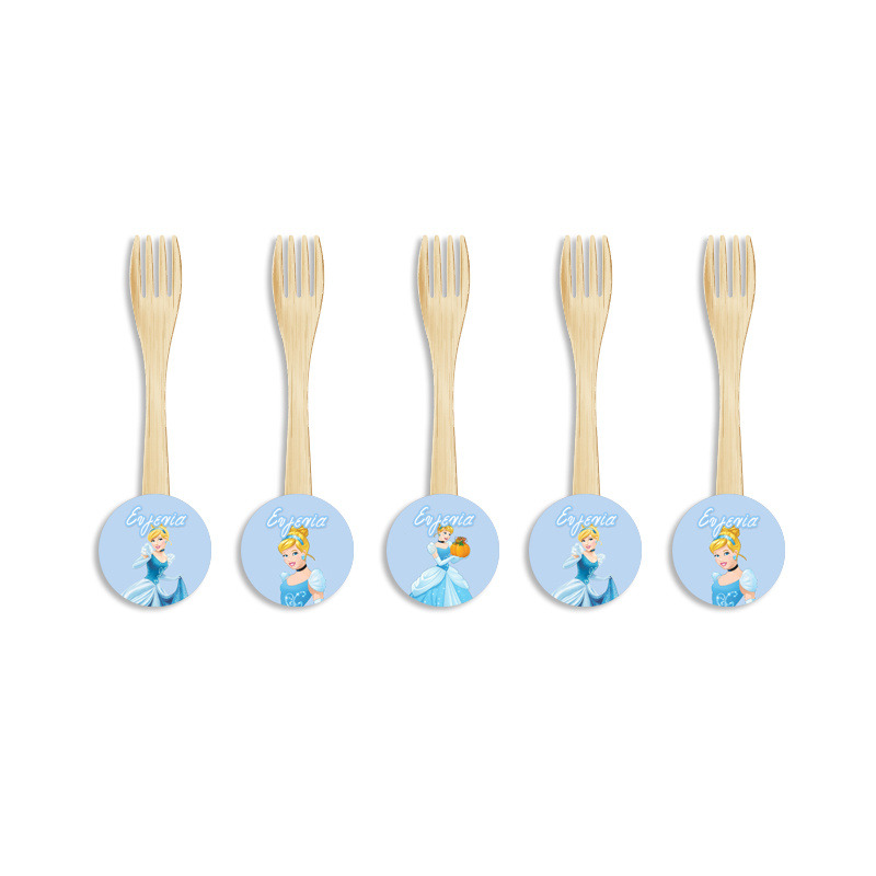 Ξύλινα Πιρουνάκια με όνομα Σταχτοπούτα / 8τμχ