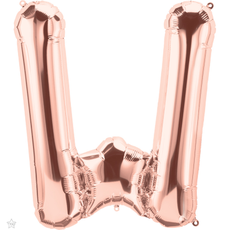 Μπαλόνι Φοιλ Γράμμα  W  Ροζ Χρυσό 34/ 86εκ