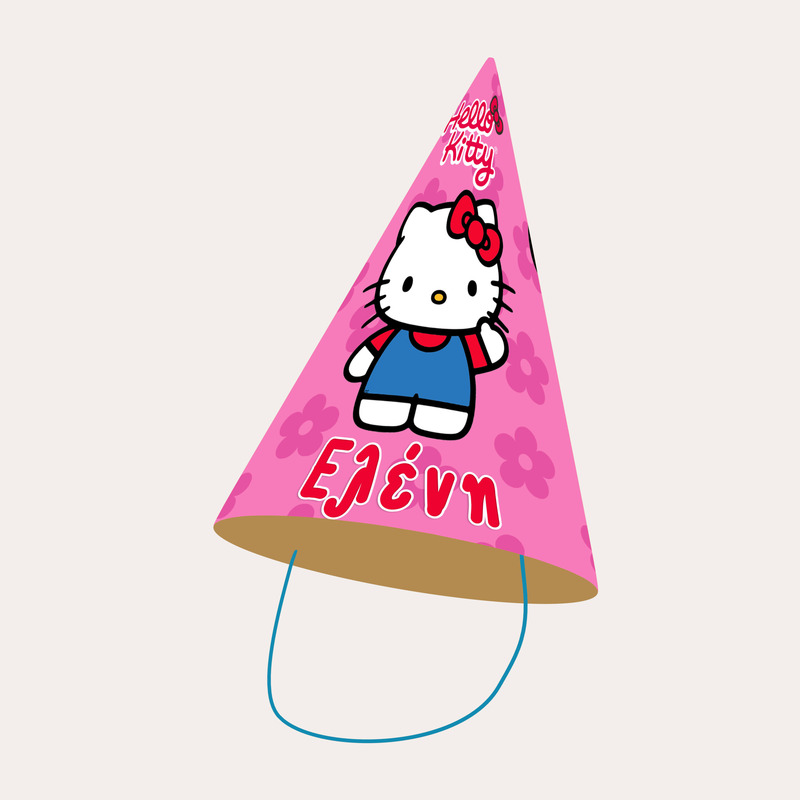 Καπελάκια πάρτυ με όνομα Hello Kitty / 8τμχ