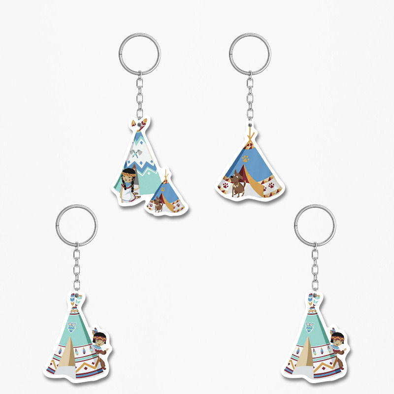 Ξύλινα Μπρελόκ Ινδιάνος 5cm/ 4τμχ