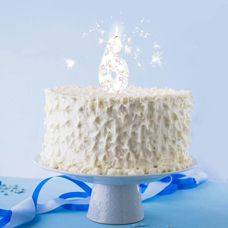 Κερί Νούμερο 6 Floral Pastel