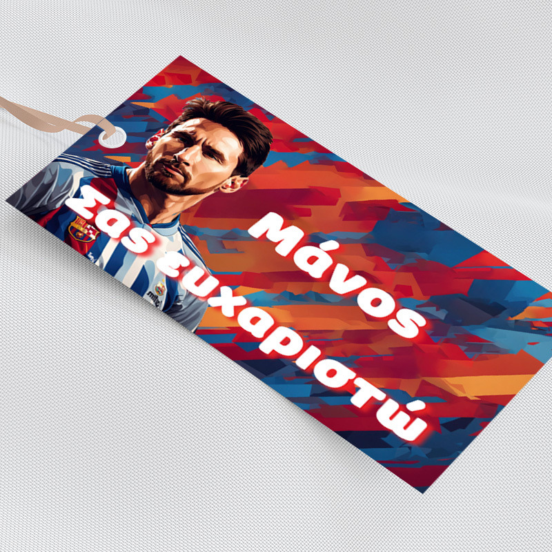 Ετικέτα δώρου χάρτινη με όνομα Messi / 5τμχ