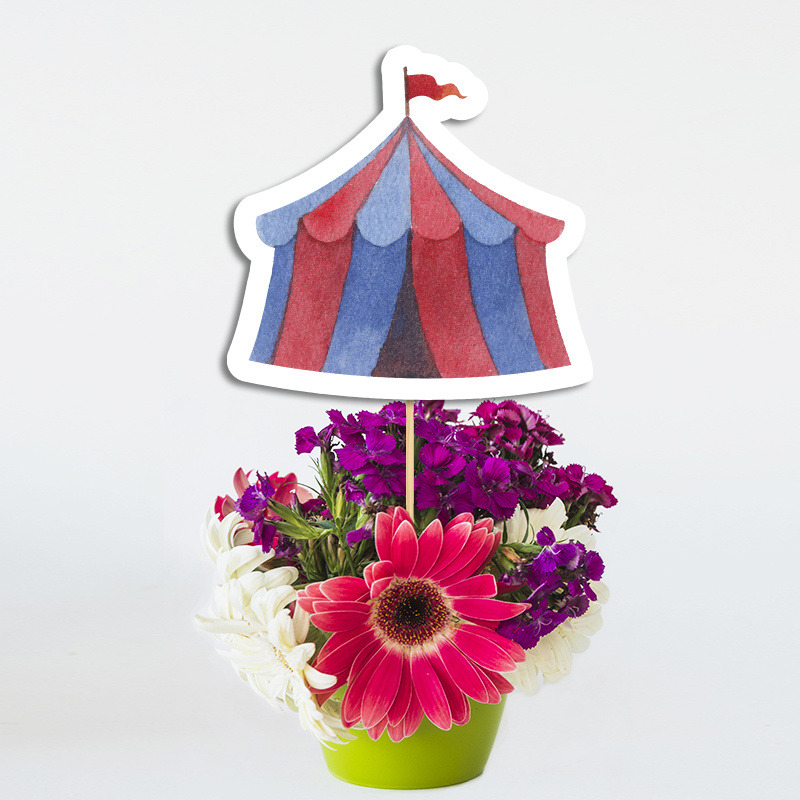 Διακοσμητικό Τοππερ Τσίρκο χάρτινο για τον Μπουφέ/ 20cm