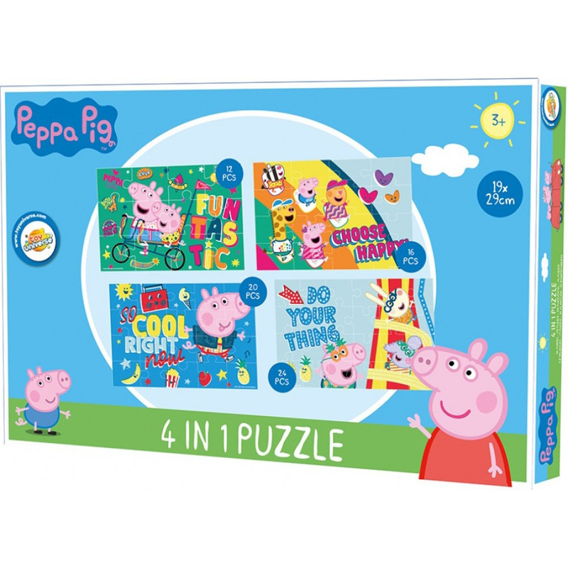 Παιδικό Puzzle Peppa Pig Σετ 4 Σε 1 για παιδιά 2+ ετών για παιδιά 2+ ετών/72τμχ