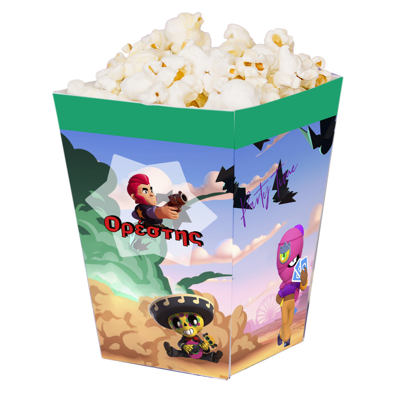 Κουτί Pop Corn με όνομα Brawl Stars 15cmx9cmx9cm