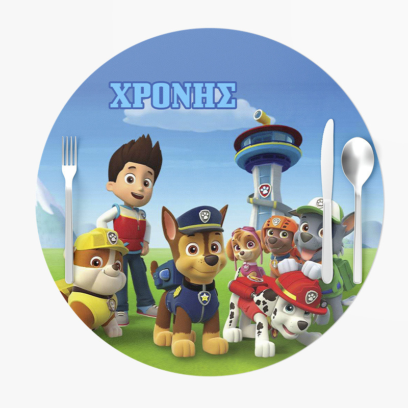 Σουπλά Χάρτινα στρογγυλά με όνομα Paw Patrol 27cm