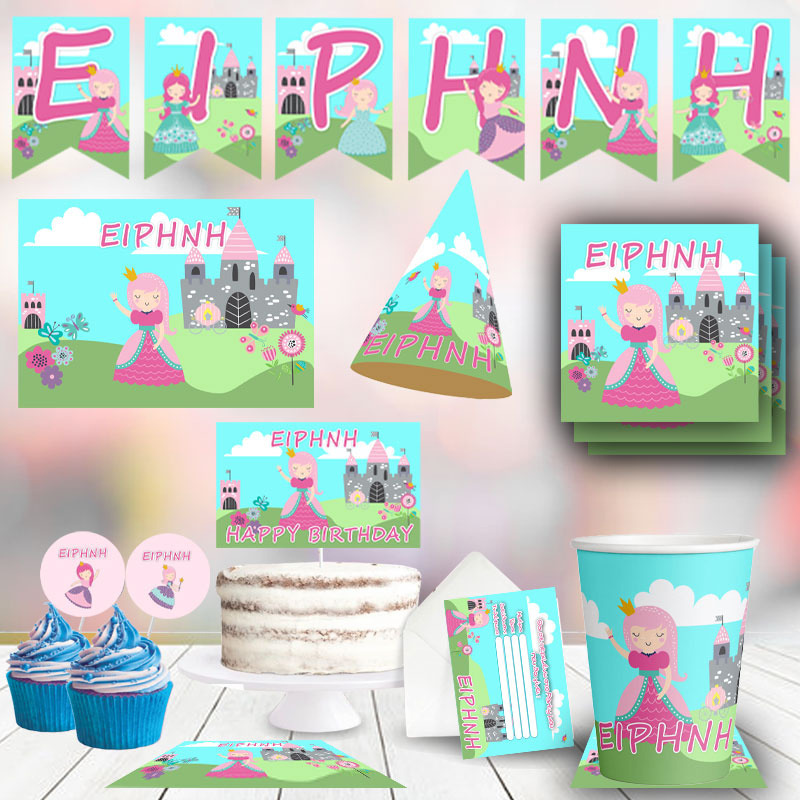 Σετ πάρτυ με όνομα Πριγκίπισσα XL / 8 ατόμων