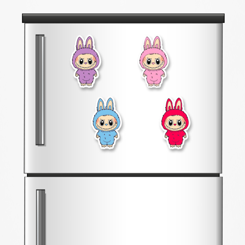 Ξύλινα μαγνητάκια Labubu 5cm/ 4τμχ