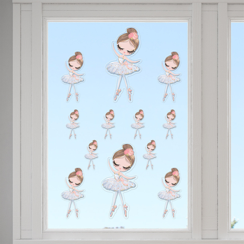 Αυτοκόλλητα τζαμιού Μπαλαρίνα Pastel /10 τμχ