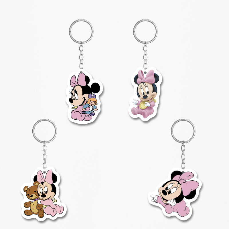 Ξύλινα Μπρελόκ Baby Minnie 5cm/ 4τμχ