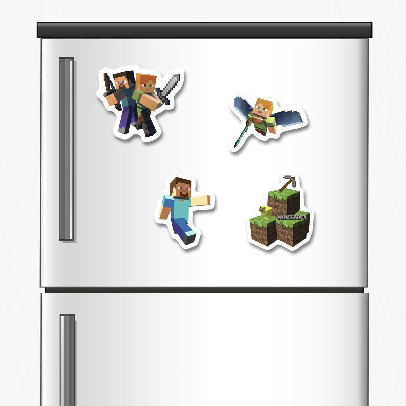 Ξύλινα μαγνητάκια Minecraft 5cm/ 4τμχ