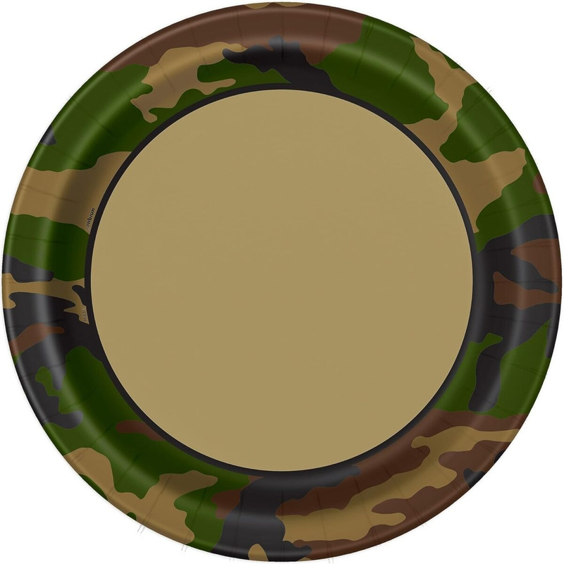 Πιάτα Χάρτινα Οικολογικά 23εκ. Military - Παραλλαγή / 8 τεμ