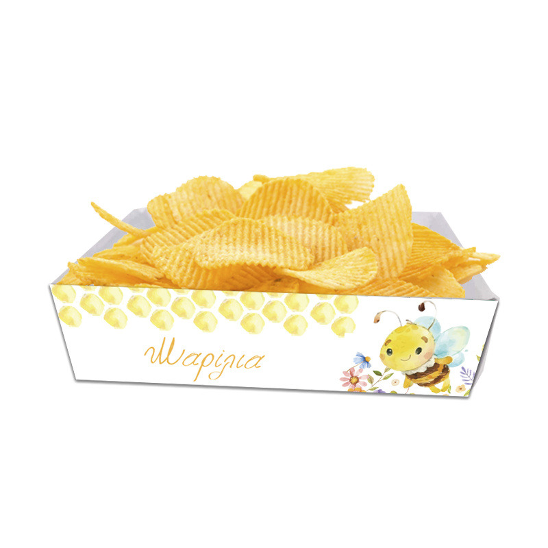Κουτάκια για πατατάκια Μέλισσα με όνομα 8τμχ/ 15cmx10cmx4cm