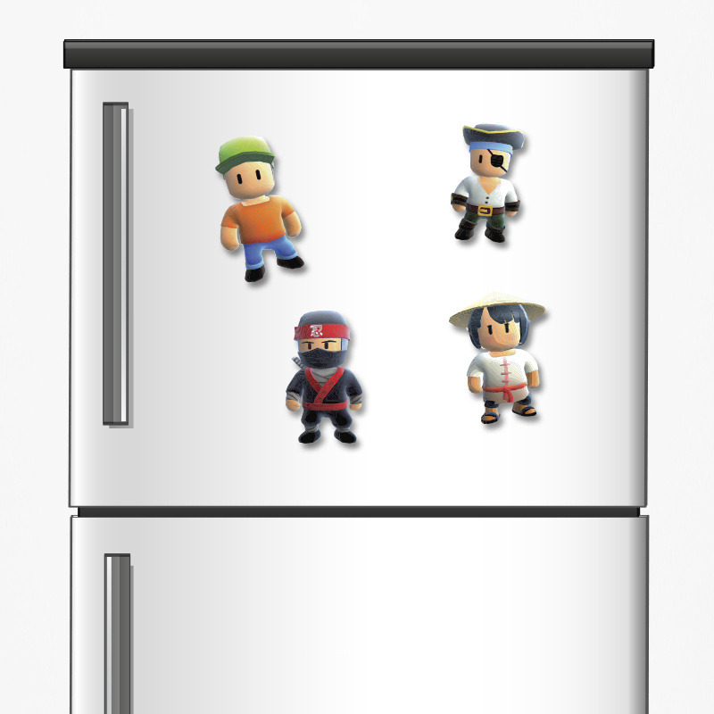 Ξύλινα μαγνητάκια Stumble Guys 5cm/ 4τμχ