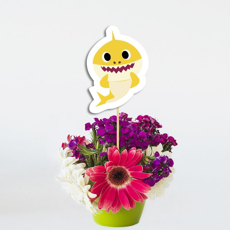 Διακοσμητικό Τοππερ Baby Shark χάρτινο για το τραπέζι/ 20cm