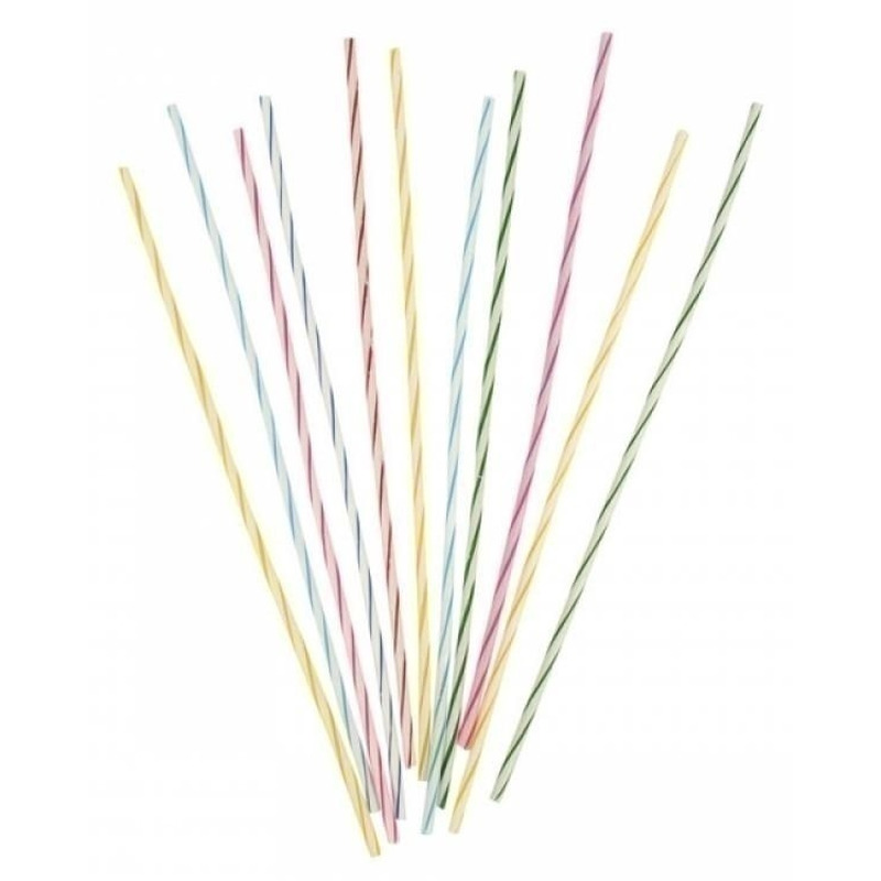 Κεριά λεπτά Ριγέ /24 τεμ