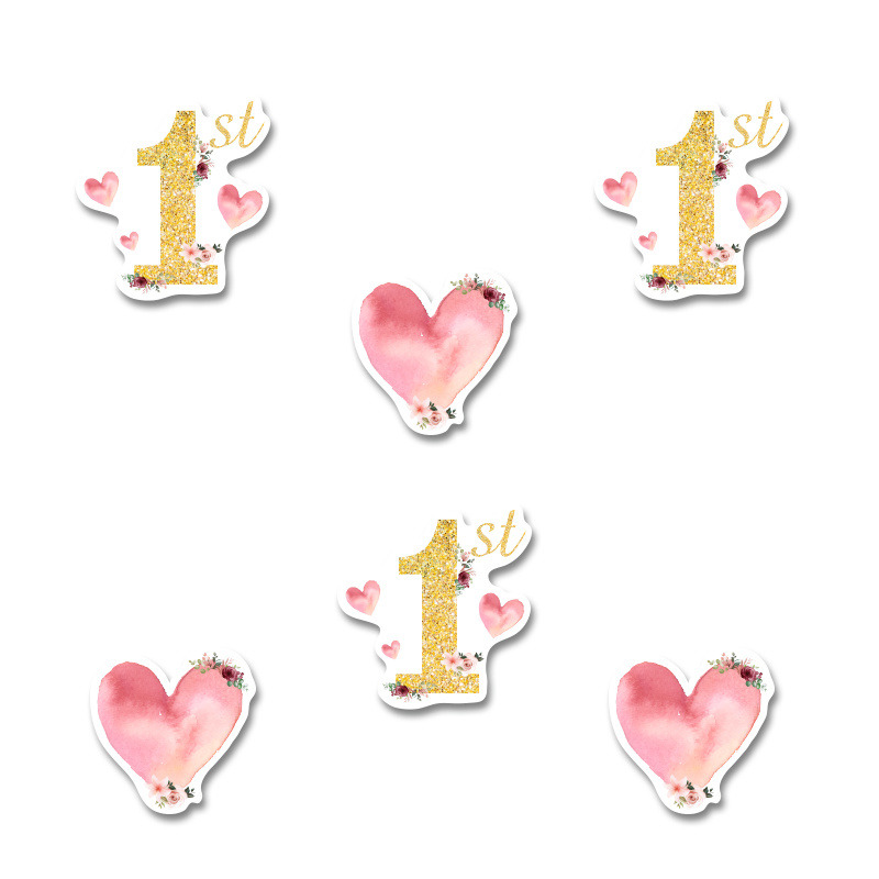 Αυτοκόλλητα 1st Birthday Girl 5cm / 8τμχ