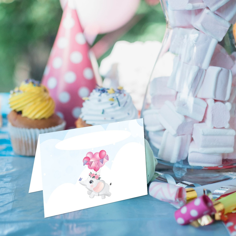 Καρτελάκι Μπουφέ Ελεφαντάκι για Κορίτσι / 6τμχ