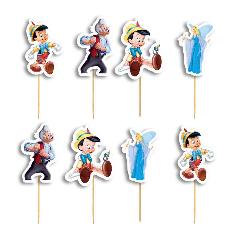 Cupcake toppers Πινόκιο 10cm / 8τμχ