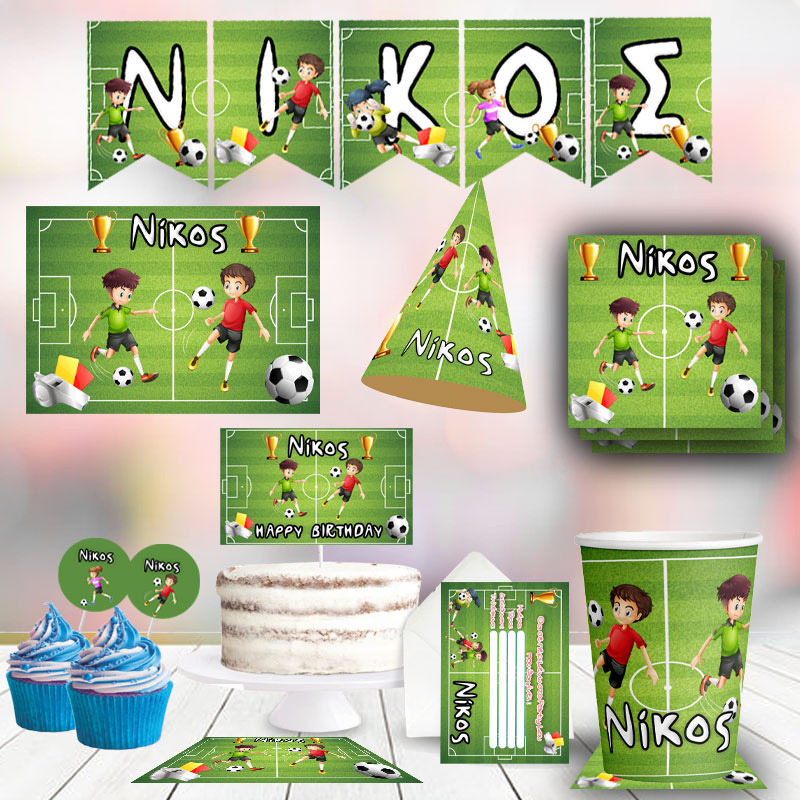 Σετ πάρτυ με όνομα Ποδόσφαιρο XL / 8 ατόμων