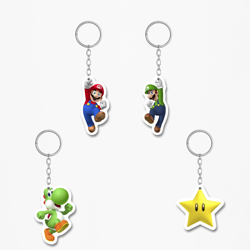 Ξύλινα Μπρελόκ Super Mario 5cm/ 4τμχ