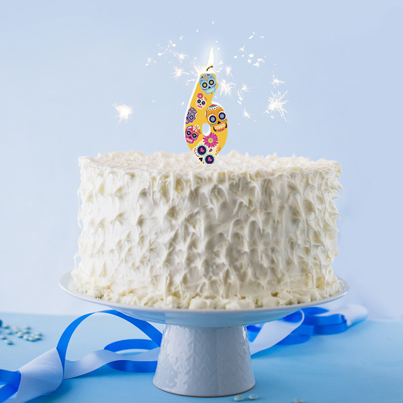 Κερί Νούμερο 6 Halloween Νεκροκεφαλές