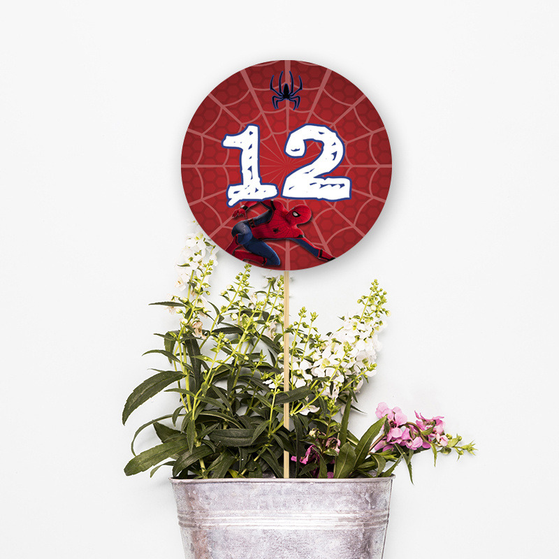 Αρίθμηση τραπεζιού Spiderman κύκλος 13cm