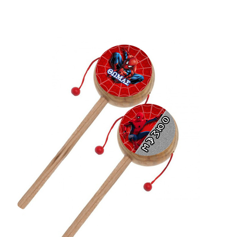 Ξύλινο Τυμπανάκι με όνομα Spiderman