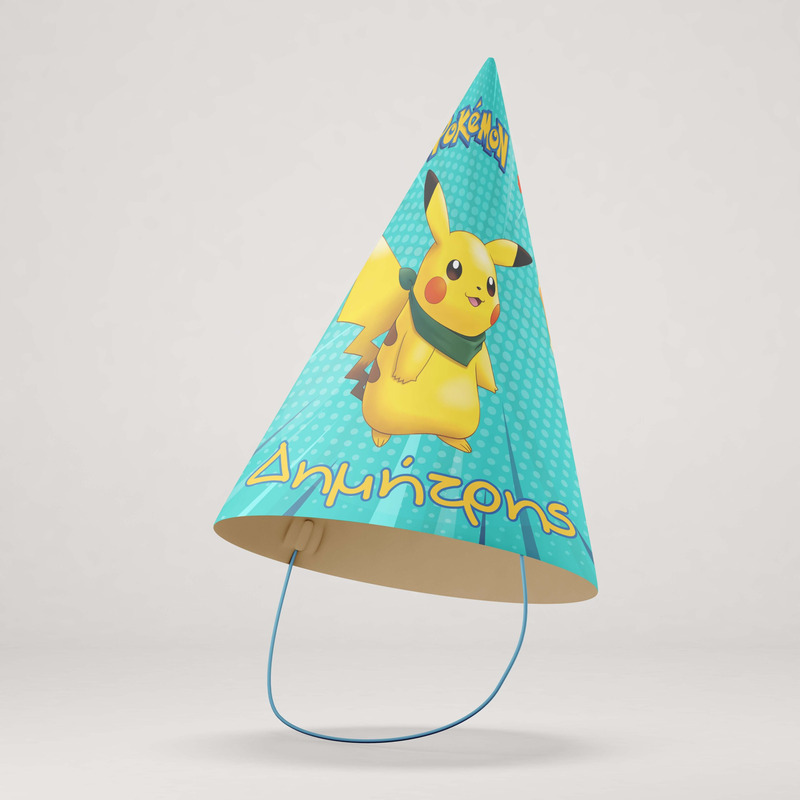 Καπελάκια πάρτυ με όνομα Pokemon / 8τμχ