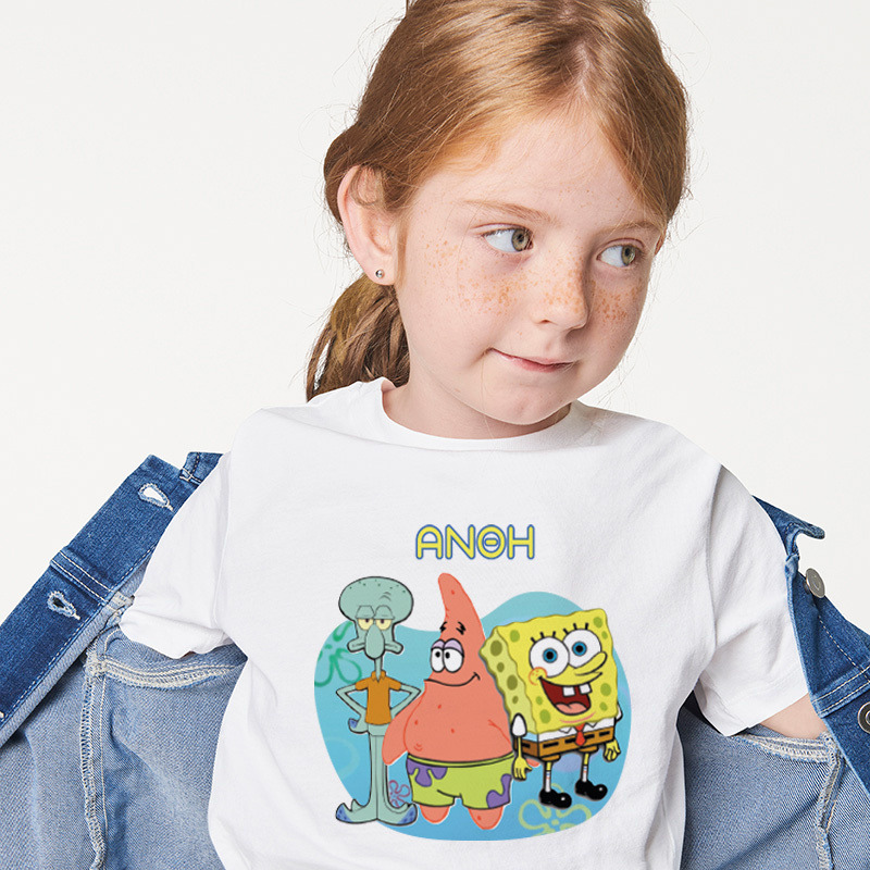 Παιδικό T-shirt Bob Σφουγγαράκης για κορίτσι με όνομα